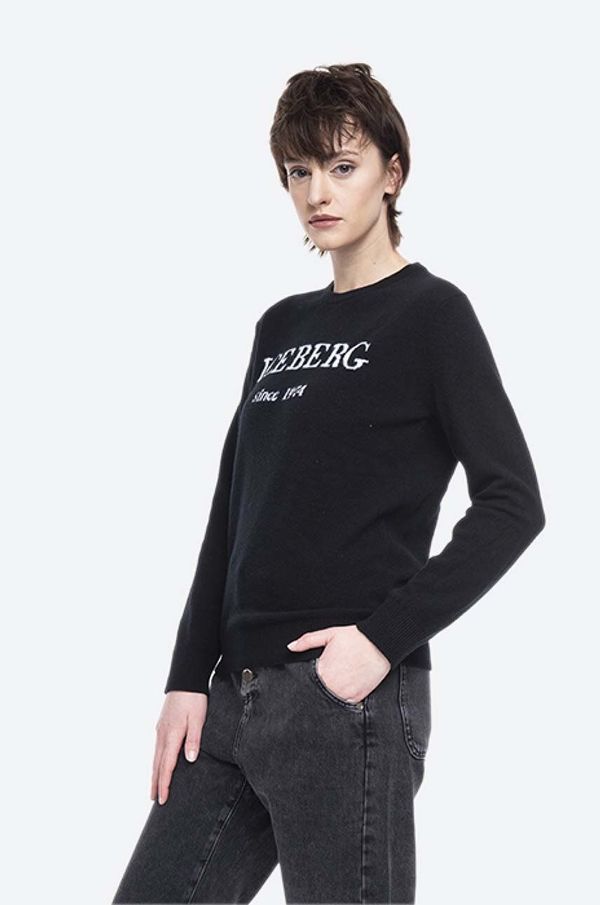 Iceberg Pulover od kašmira Iceberg Round Neck Knitted 20II2P0A0267003-9000 boja: crna, lagani