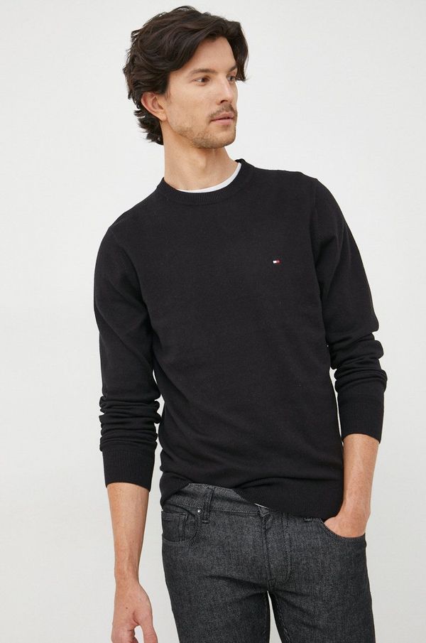 Tommy Hilfiger Pulover s dodatkom kašmira Tommy Hilfiger za muškarce, boja: crna, lagani