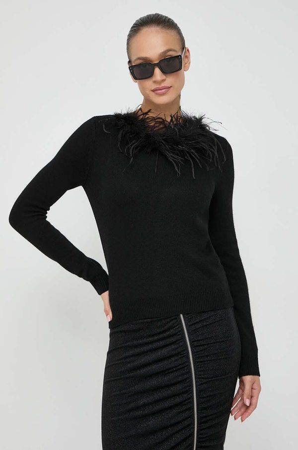 Twinset Pulover s dodatkom kašmira Twinset boja: crna, lagani