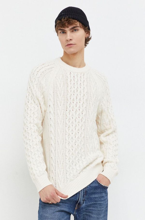 Abercrombie & Fitch Pulover s dodatkom vune Abercrombie & Fitch za muškarce, boja: bež