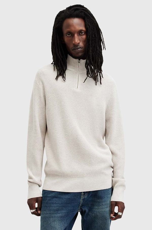 AllSaints Pulover s dodatkom vune AllSaints ASPEN za muškarce, boja: siva, s dolčevitom, M090KB