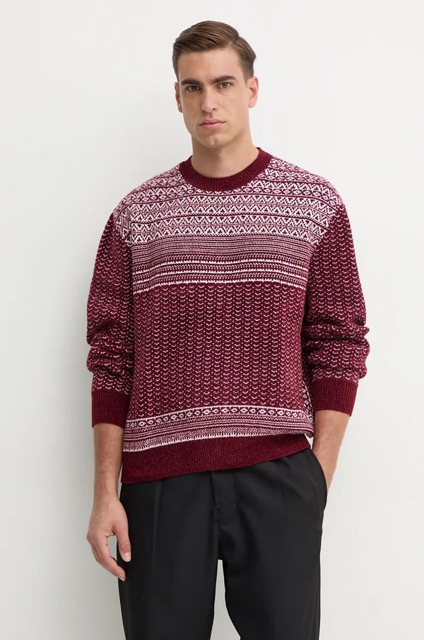 Armani Exchange Pulover s dodatkom vune Armani Exchange za muškarce, boja: bordo, lagani, XM000028 AF10351