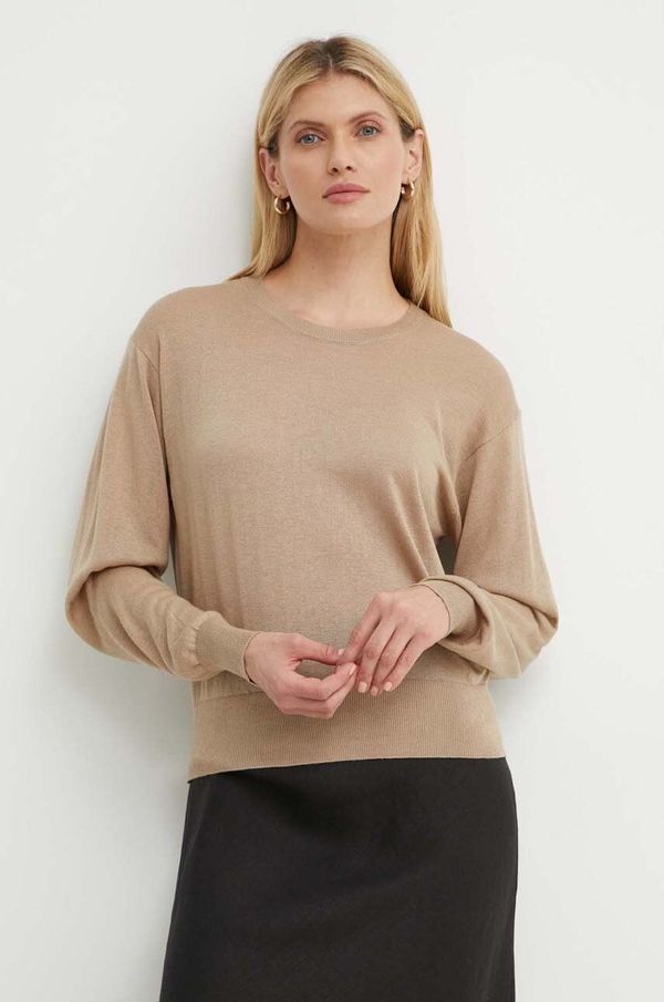 By Malene Birger Pulover s dodatkom vune By Malene Birger MANTEA za žene, boja: bež, lagani, Q72434002