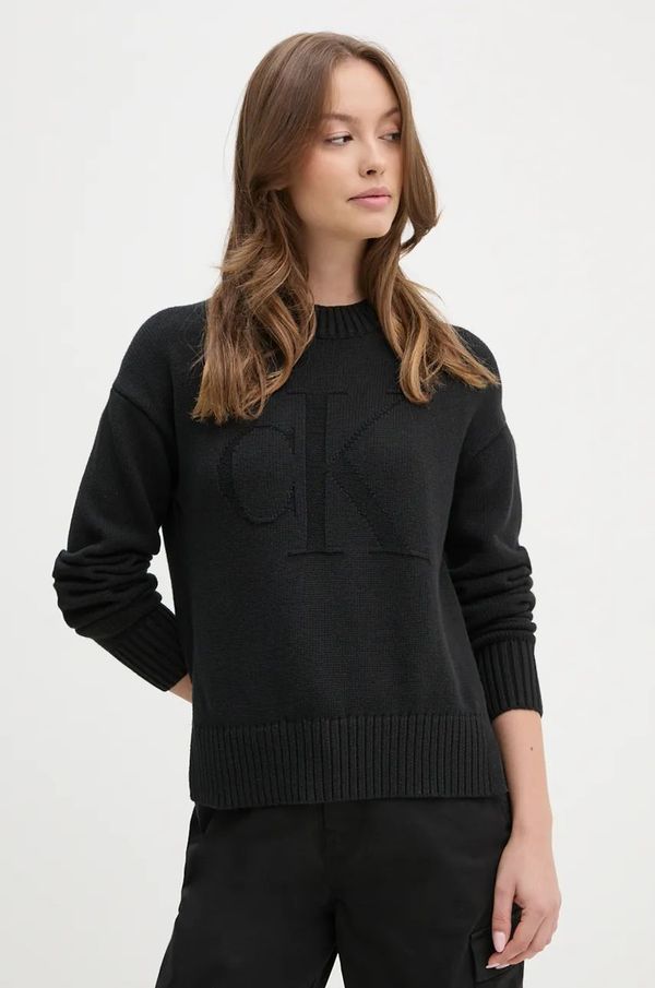 Calvin Klein Jeans Pulover s dodatkom vune Calvin Klein Jeans za žene, boja: crna, J20J224224