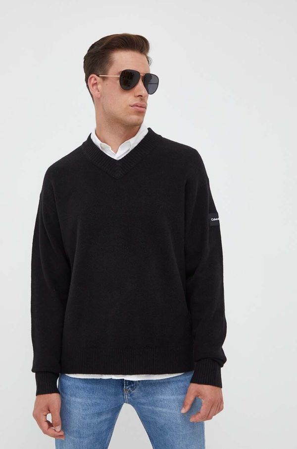 Calvin Klein Pulover s dodatkom vune Calvin Klein za muškarce, boja: crna