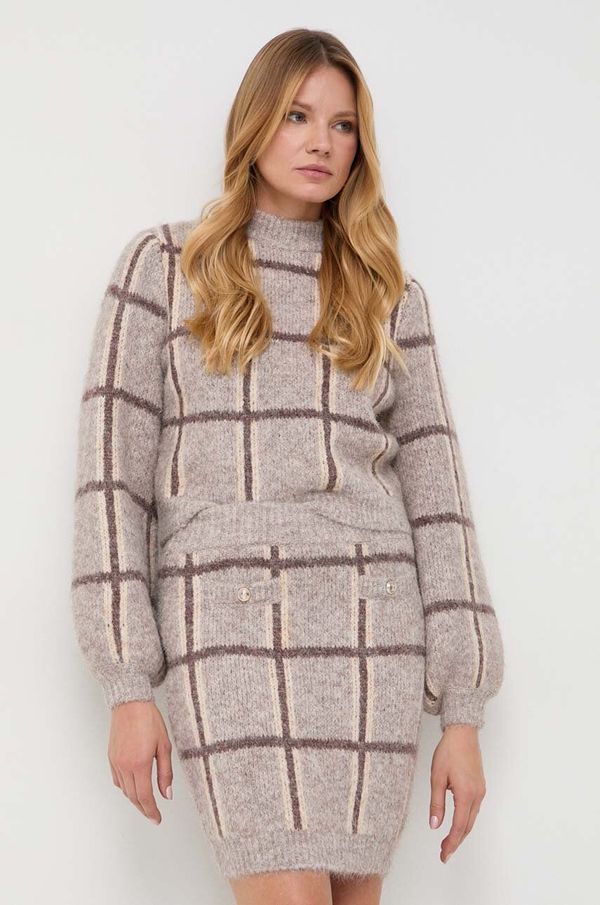 Guess Pulover s dodatkom vune Guess za žene, boja: smeđa, topli
