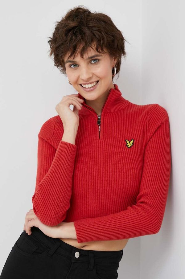 Lyle & Scott Pulover s dodatkom vune Lyle & Scott za žene, boja: crvena, topli