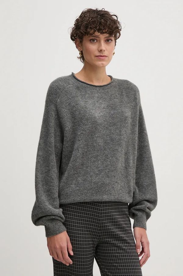 Pepe Jeans Pulover s dodatkom vune Pepe Jeans IRMA CREW NECK za žene, boja: siva, lagani, PL702192