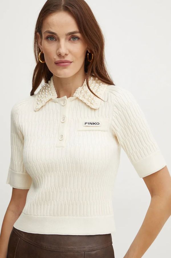 Pinko Pulover s dodatkom vune Pinko za žene, boja: bež, 104363 A27J