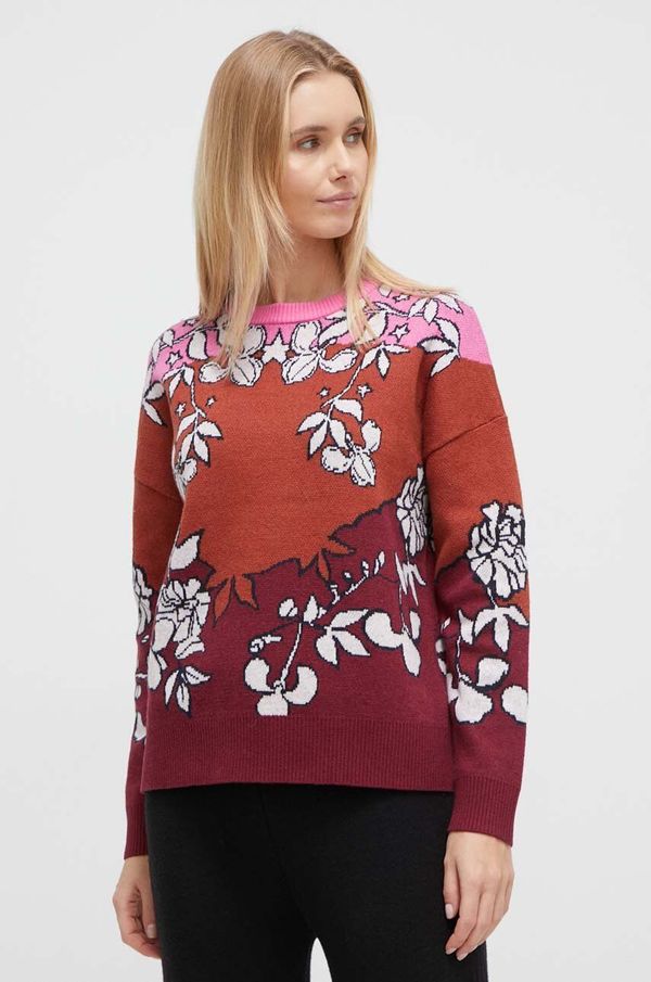 Roxy Pulover s dodatkom vune Roxy x Rowley za žene, boja: bordo