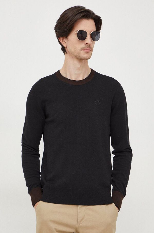 Trussardi Pulover s dodatkom vune Trussardi za muškarce, boja: crna, lagani