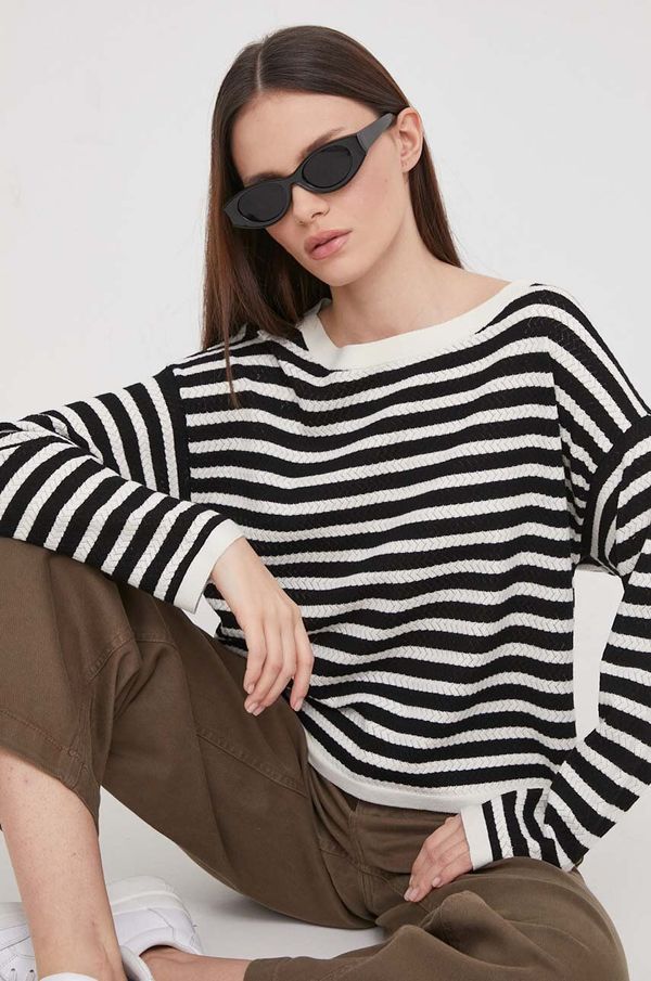 Sisley Pulover Sisley za žene, boja: crna, lagani