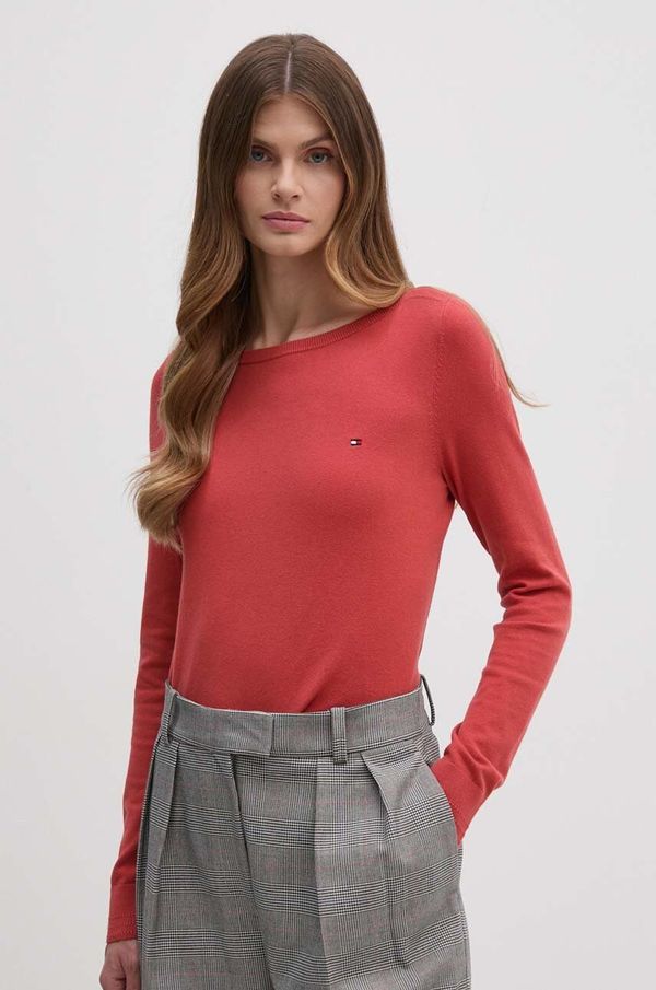 Tommy Hilfiger Pulover Tommy Hilfiger za žene, boja: crvena, lagani, WW0WW40099