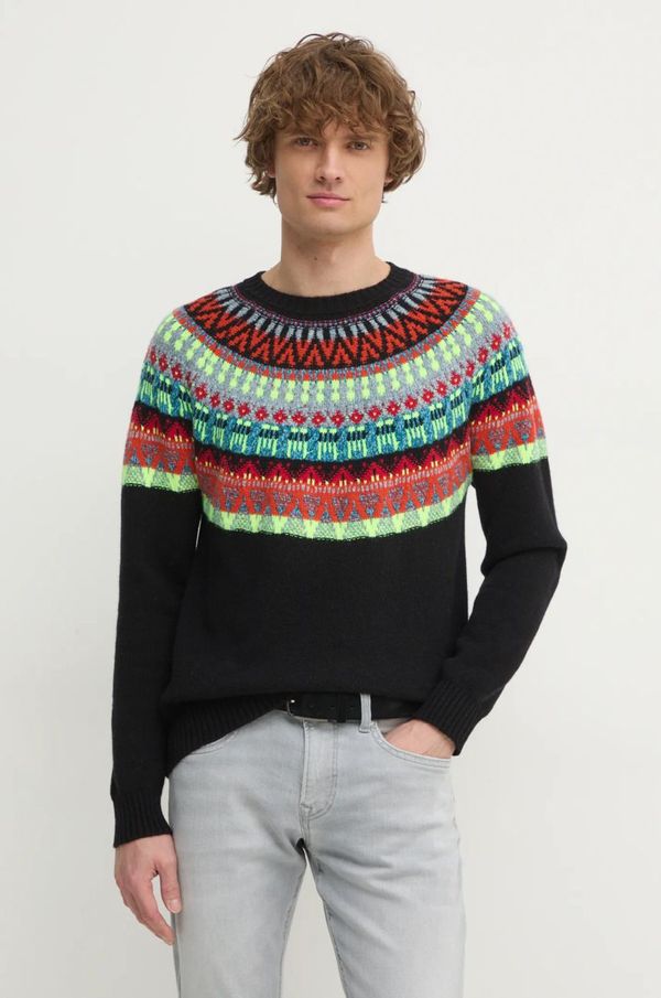 United Colors of Benetton Pulover United Colors of Benetton za muškarce, boja: crna, 1144K108V