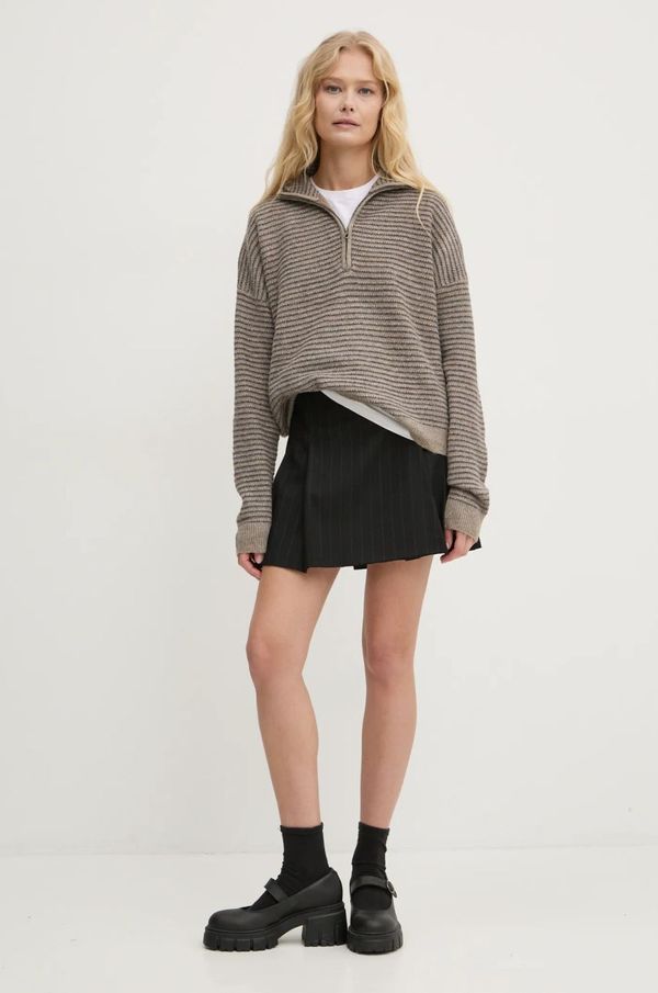 Volcom Pulover Volcom za žene, boja: smeđa, lagani, s poludolčevitom, B0732402
