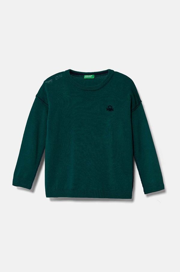 United Colors of Benetton Pulover za bebe od mješavine vune United Colors of Benetton boja: zelena, lagani, 1041H1025