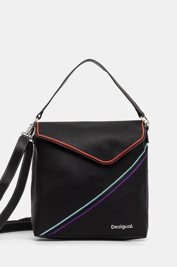 Desigual Ruksak Desigual CLEO BLACK JERSEY za žene, boja: crna, mali, s aplikacijom, 24WAKP14