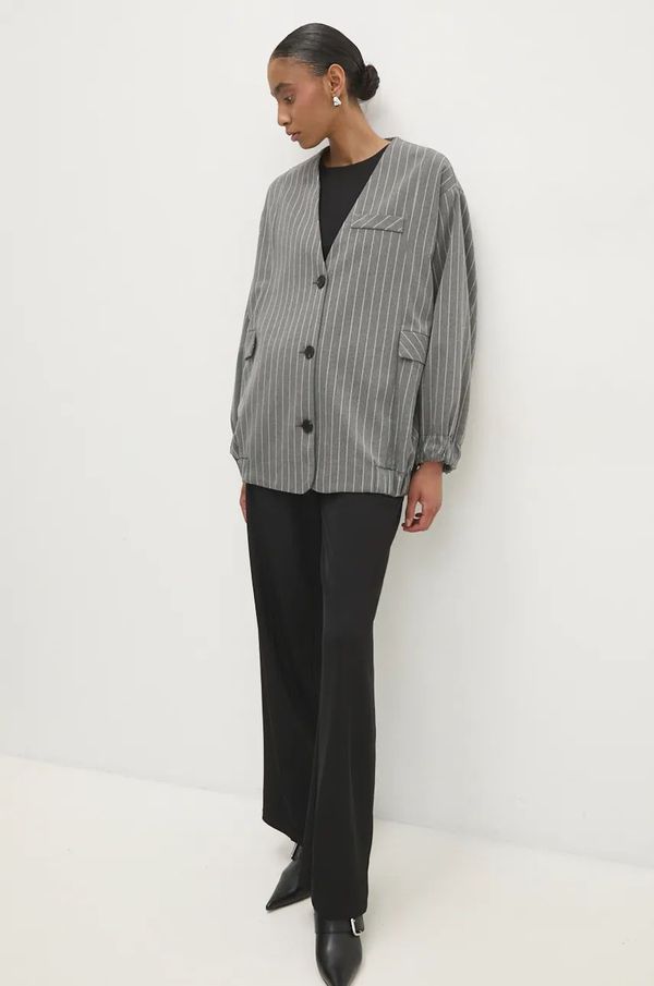 Answear Lab Sako Answear Lab boja: siva, oversize, s uzorkom
