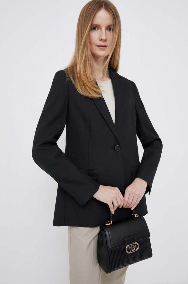 Calvin Klein Sako Calvin Klein boja: crna, jednoredno zakopčavanje, bez uzorka