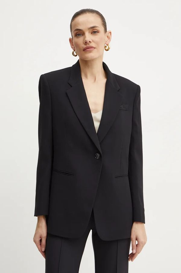 Elisabetta Franchi Sako Elisabetta Franchi boja: crna, jednoredno zakopčavanje, bez uzorka, GI09642E2