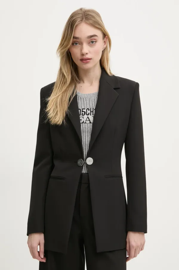 Moschino Jeans Sako Moschino Jeans boja: crna, jednoredno zakopčavanje, bez uzorka, 0506 3225