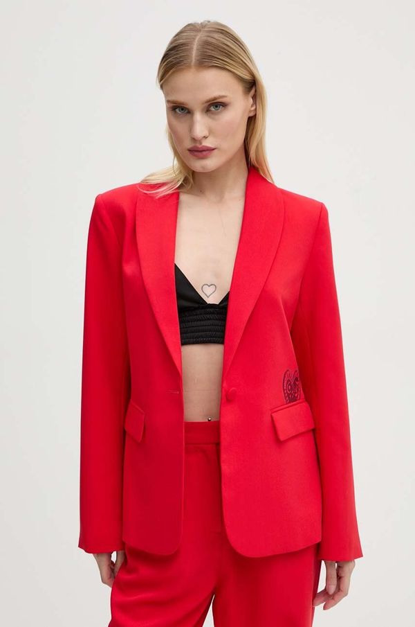 Never Fully Dressed Sako Never Fully Dressed Red Sundaze Romance Blazer boja: crvena, jednoredno zakopčavanje, NFDOU358