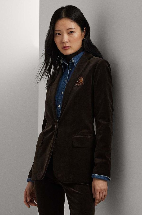 Lauren Ralph Lauren Sako od samta Lauren Ralph Lauren boja: smeđa, jednoredno zakopčavanje, 200956574