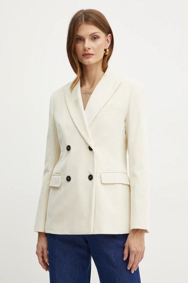 Weekend Max Mara Sako od samta Weekend Max Mara boja: bež, dvoredno zakopčavanje, bez uzorka, 2425046062600