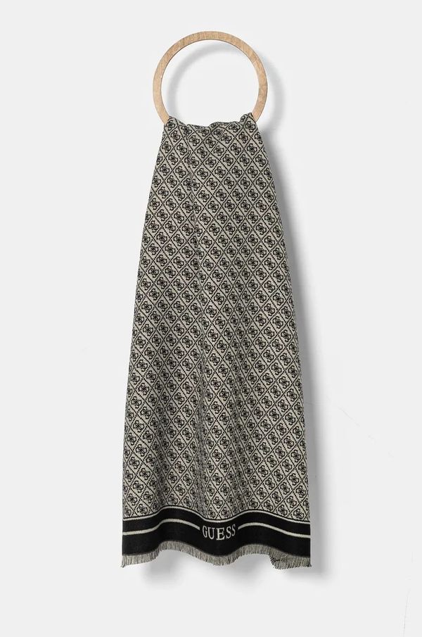 Guess Šal Guess za muškarce, boja: crna, s uzorkom, AM9443.POL03