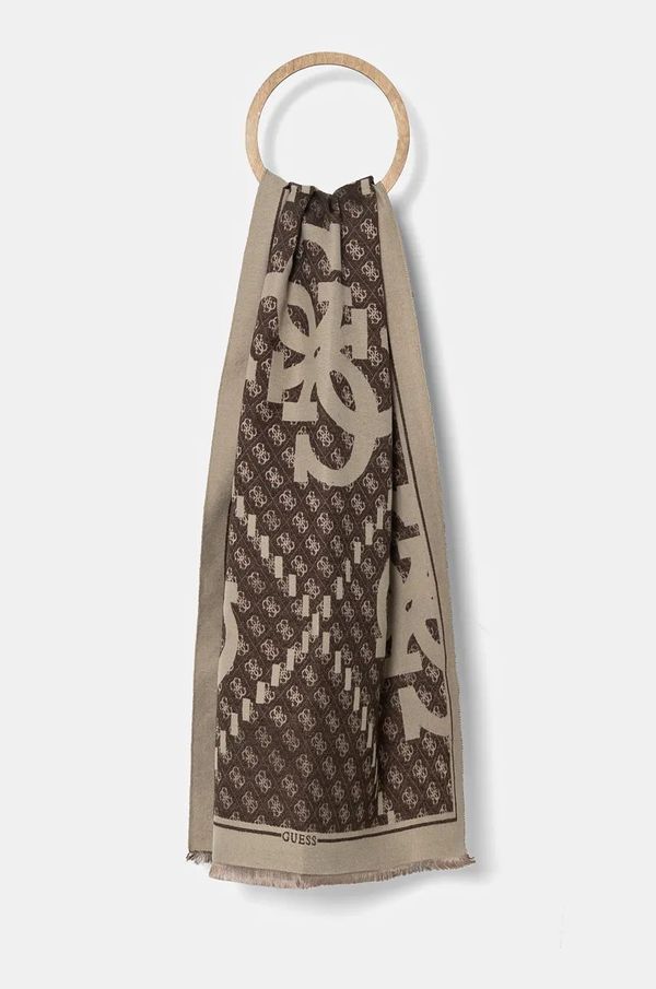 Guess Šal Guess za muškarce, boja: smeđa, s uzorkom, AM9442.POL03