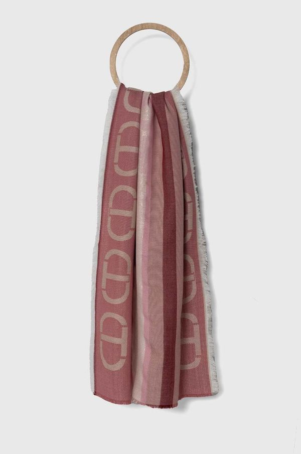 Twinset Šal s primjesom vune Twinset boja: bordo, s uzorkom, 242TA4720