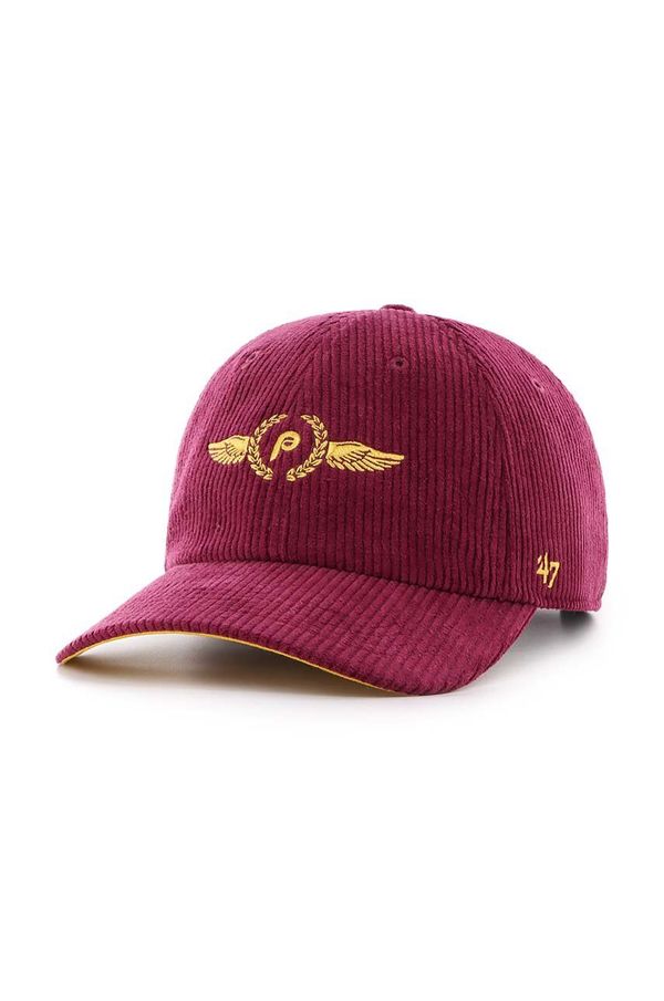 47 brand Samtana kapa sa šiltom 47 brand MLB Philadelphia Phillies boja: bordo, s aplikacijom, B-SKYMF19EWS-CA