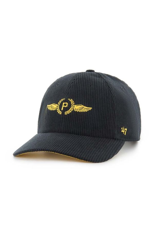 47 brand Samtana kapa sa šiltom 47 brand MLB Pittsburgh Pirates boja: crna, s aplikacijom, B-SKYMF20EWS-BK