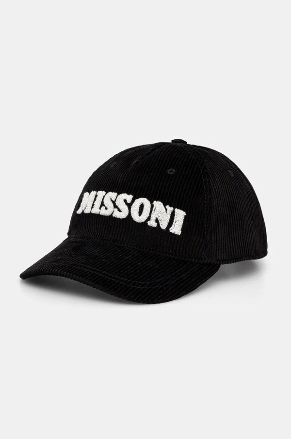 Missoni Samtana kapa sa šiltom Missoni boja: crna, s aplikacijom, BL00COD9811