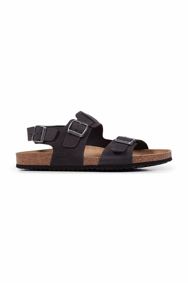 Geox Sandale od brušene kože Geox U SANDAL GHITA A za muškarce, boja: crna, U159VA 00032 C9999