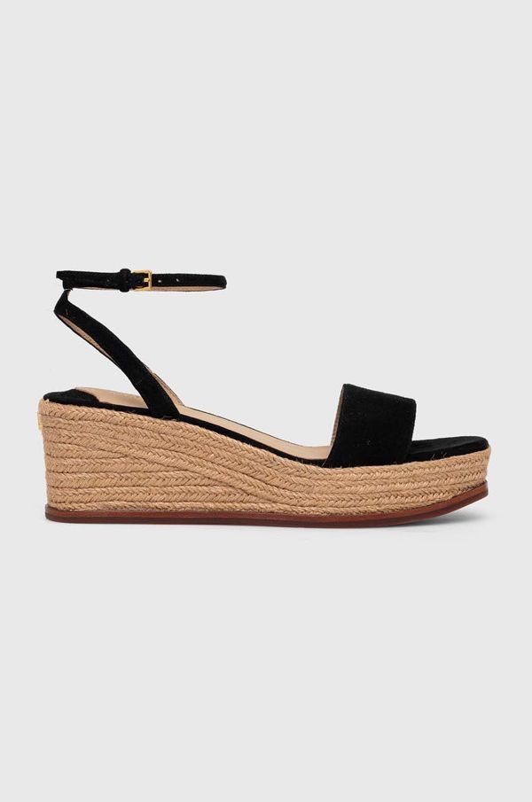 Lauren Ralph Lauren Sandale od brušene kože Lauren Ralph Leona boja: crna, 802920421001
