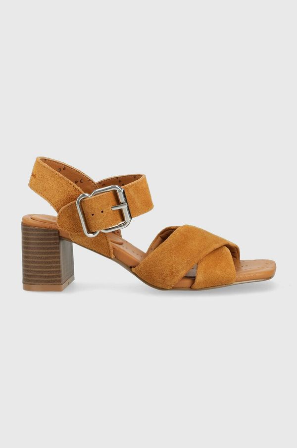 Pepe Jeans Sandale od brušene kože Pepe Jeans ALTEA boja: smeđa, PLS90584