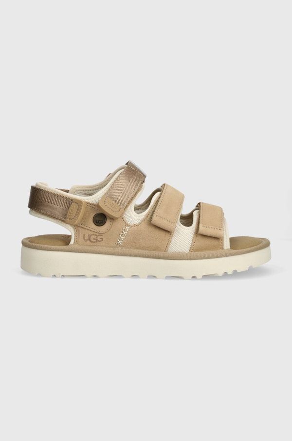 Ugg Sandale od brušene kože UGG Goldencoast Multistrap za muškarce, boja: bež, 1153095