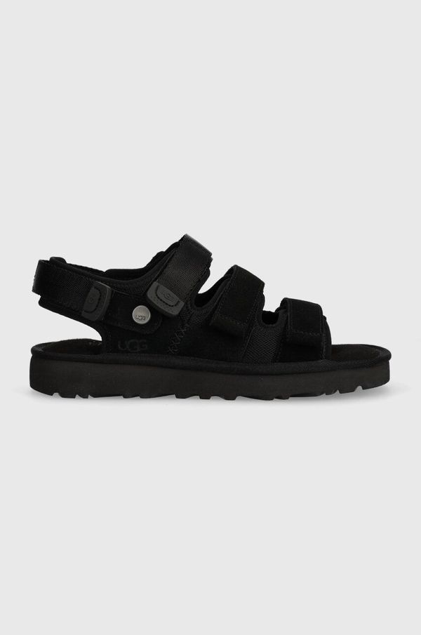 Ugg Sandale od brušene kože UGG Goldencoast Multistrap za muškarce, boja: crna, 1153095