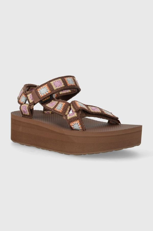 Teva Sandale Teva Flatform Universal Crochet za žene, boja: smeđa, s platformom, 1150210