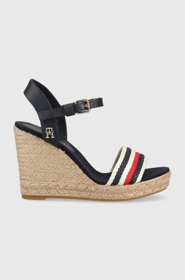 Tommy Hilfiger Sandale Tommy Hilfiger CORPORATE WEDGE za žene, boja: tamno plava, klin peta, FW0FW07086