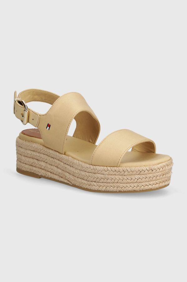 Tommy Hilfiger Sandale Tommy Hilfiger MID WEDGE SANDAL za žene, boja: bež, s platformom, FW0FW07885