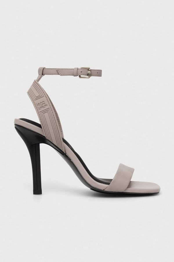 Tommy Hilfiger Sandale Tommy Hilfiger SPORTY LEATHER HIGH HEEL SANDAL boja: siva, FW0FW07795