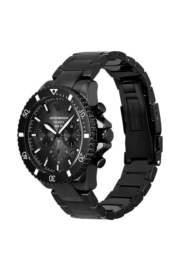 Emporio Armani Sat Emporio Armani za muškarce, boja: crna
