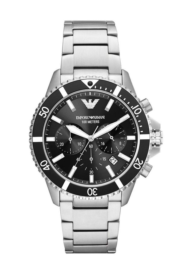 Emporio Armani Sat Emporio Armani za muškarce, boja: srebrna
