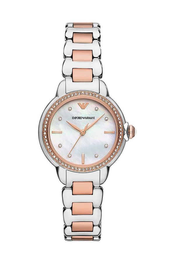 Emporio Armani Sat Emporio Armani za žene, boja: srebrna