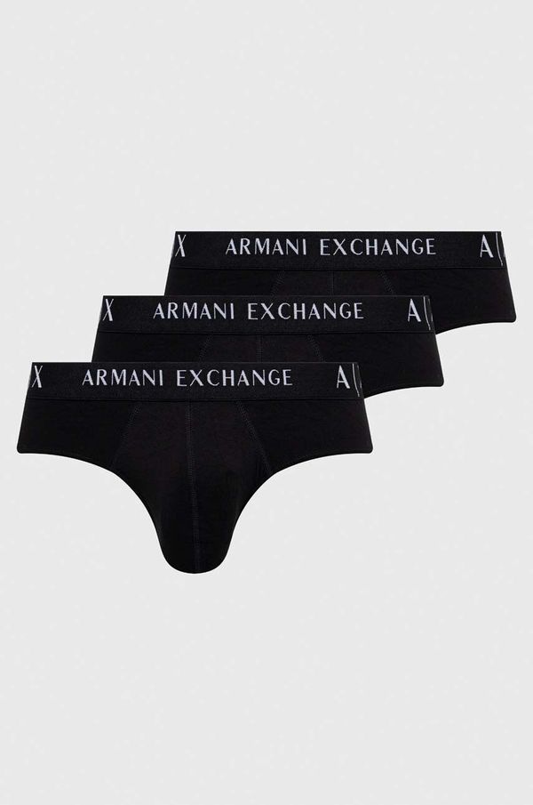 Armani Exchange Slip gaćice Armani Exchange 3-pack za muškarce, boja: crna