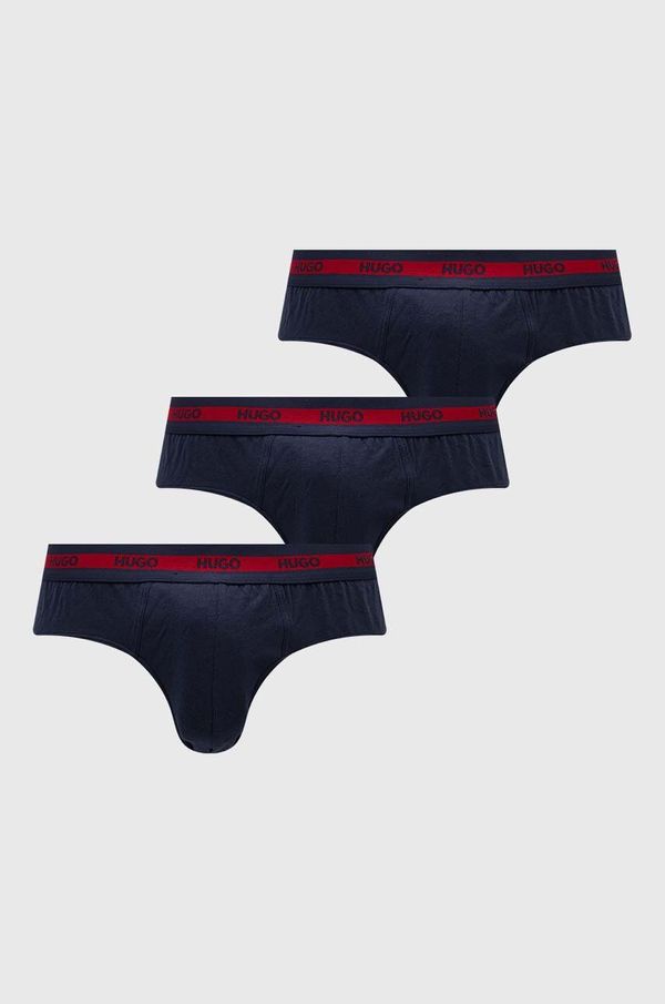 Hugo Slip gaćice HUGO 3-pack za muškarce, boja: tamno plava
