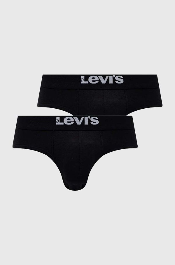 Levi's Slip gaćice Levi's 2-pack za muškarce, boja: crna