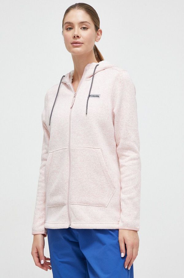 Columbia Sportska dukserica Columbia Sweater Weather boja: ružičasta, s kapuljačom, melanž